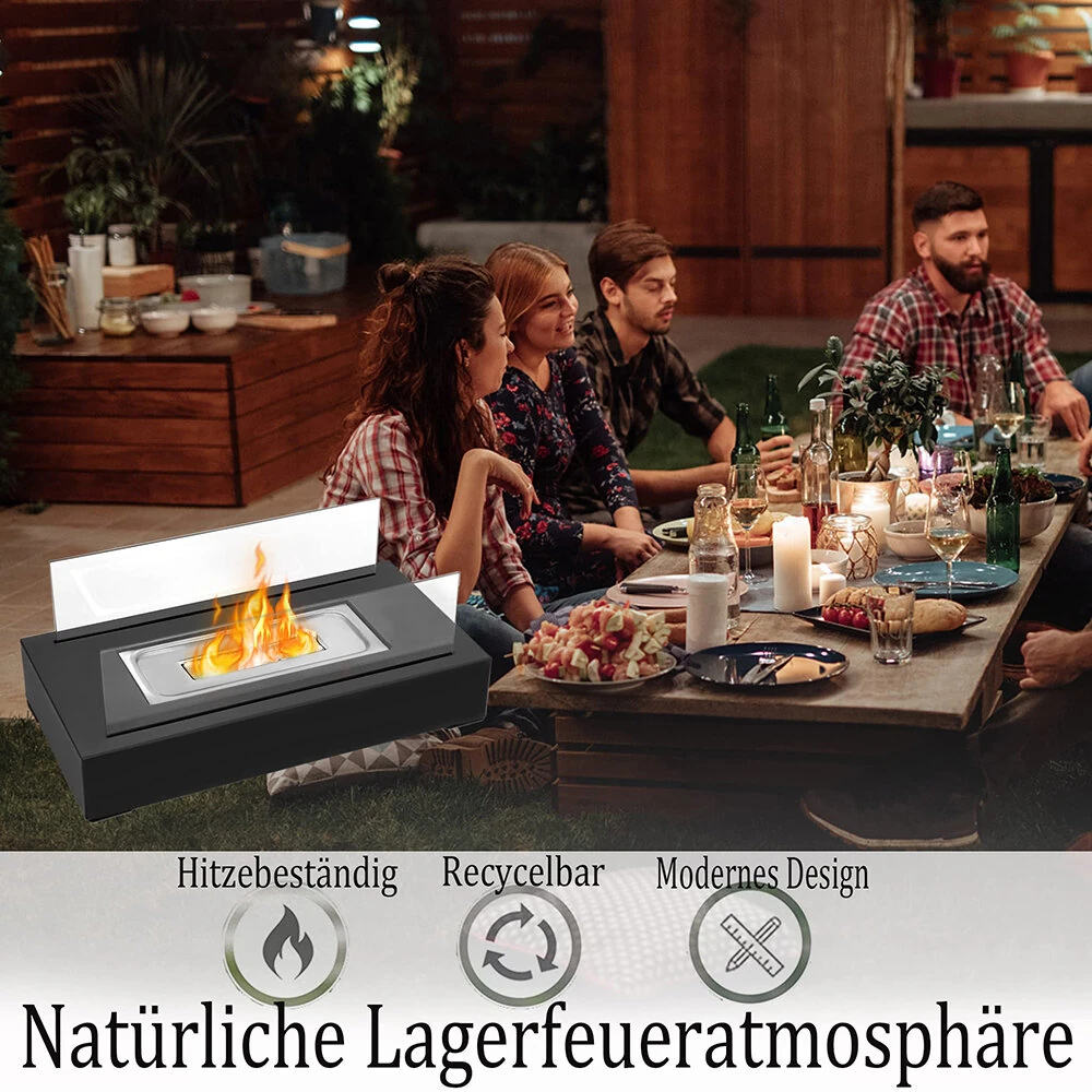 Rectangular Desktop Alcohol Fireplace Outdoor Portable Real Fire Fireplace Lamp Heater Modern Decorative Atmosphere Lamp — view 5