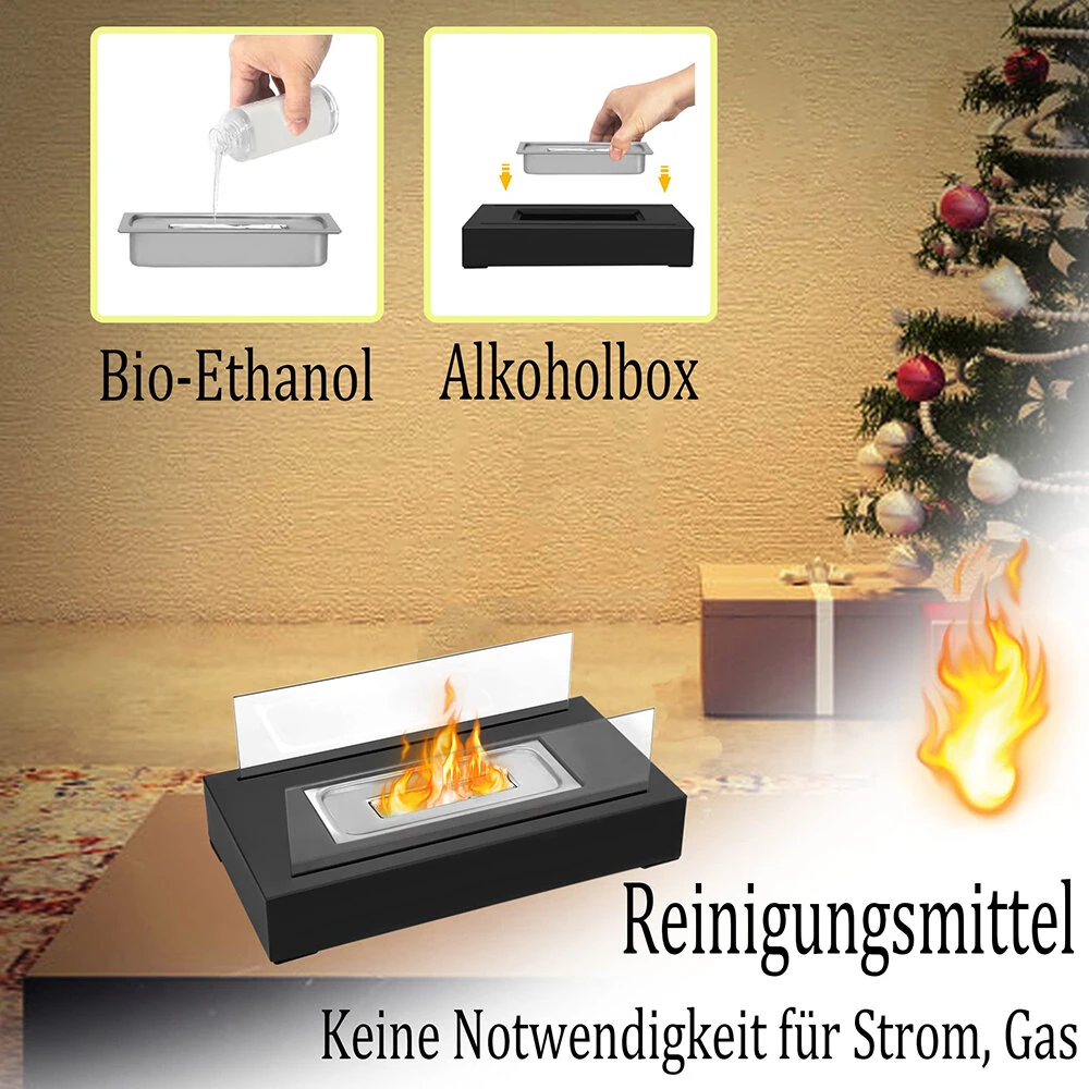 Rectangular Desktop Alcohol Fireplace Outdoor Portable Real Fire Fireplace Lamp Heater Modern Decorative Atmosphere Lamp — view 6