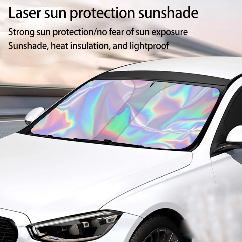 RedrRover 3 Layer Laser Sun Protection Shade Sunshade Privacy Curtain Car Front Windshield Heat Insulation Block UV Ray Sunlight — view 2