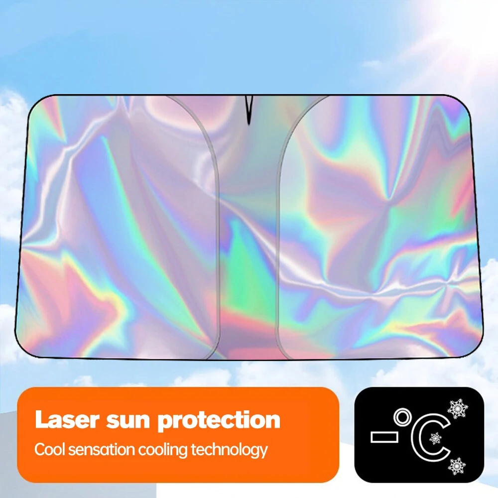 RedrRover 3 Layer Laser Sun Protection Shade Sunshade Privacy Curtain Car Front Windshield Heat Insulation Block UV Ray Sunlight — view 5