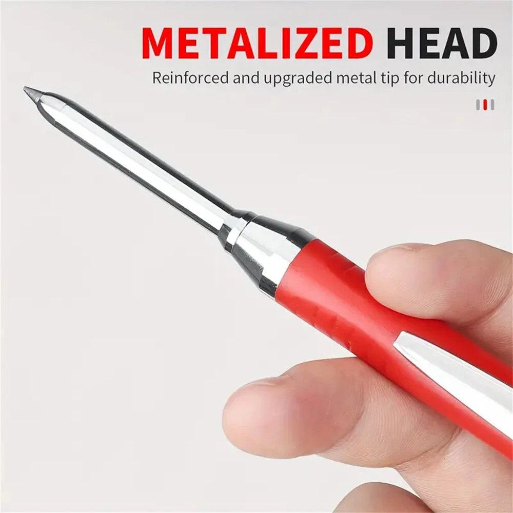 Refillable Carpenter Pencil Set Woodworking Marking Pen Deep Hole Marker High Precision Mechanical Pencil for Accurate Craftsmanship and Drafting Essential Tool for Engineers Carpenters and Architects — view 6