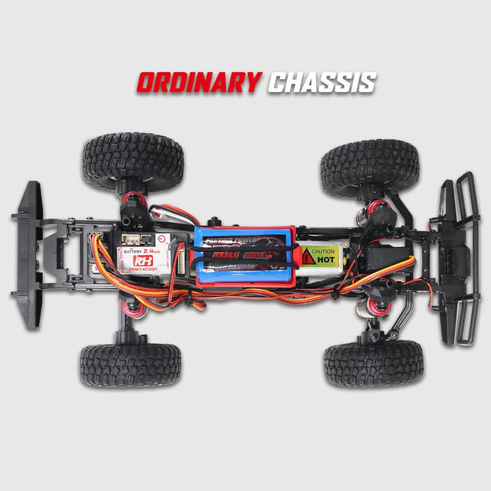 Remo Hobby 1893-SL RTR 1/18 2.4G 4WD RC Car Rock Crawler Trail Rigs Truck Two Speed Metal Chassis Wheels LED Light Off-Road Climbing Vehicles Models Toys — view 6