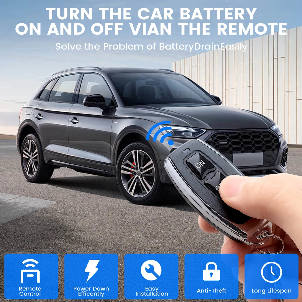 Remote Battery Disconnect Switch 12V 240A Smart Kill Switch Automatic Power Cut-Off Low Power Consumption for Cars Trucks RVs Boats ATVs Negative Terminal Compatibility — view 4