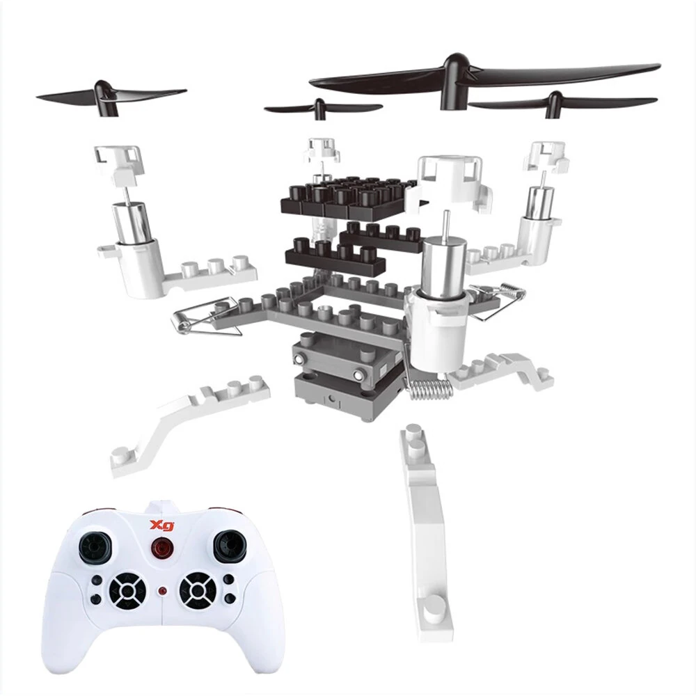 Remote Control Drone Assembly Kit Clip / Building Blocks Type DIY RC Quadcopter Aircraft Learning Flying Stem Education Toy — view 2