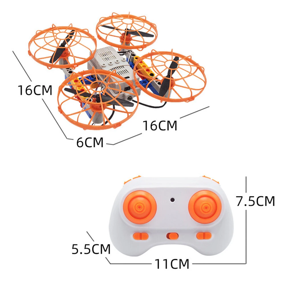 Remote Control Drone Assembly Kit Clip / Building Blocks Type DIY RC Quadcopter Aircraft Learning Flying Stem Education Toy — view 5