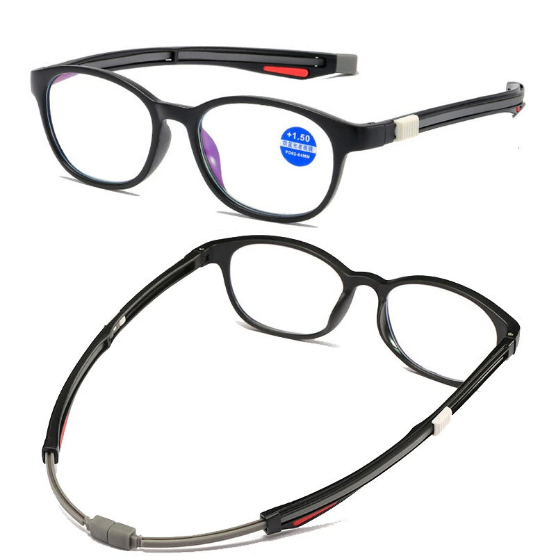 Retractable Magnetic Neck-hanging Reading Glasses Portable HD Anti-blue Light Presbyopia Glasses for Men Women — image 1