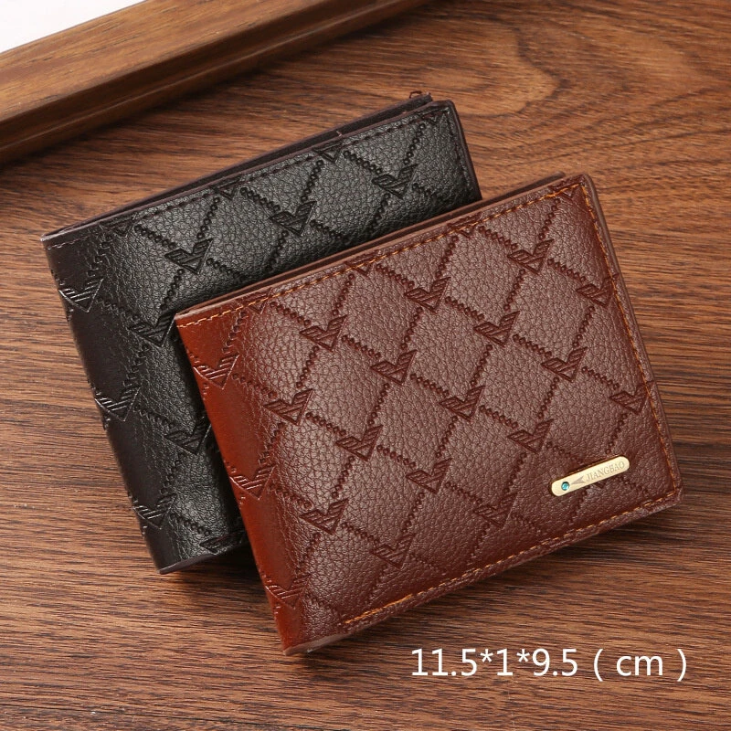 Retro Men's PU Leather Short Wallet Slim Bifold Purse Credit Card Holder Card Case Wallet Gifts For Men Card Holder Purse Men — view 4