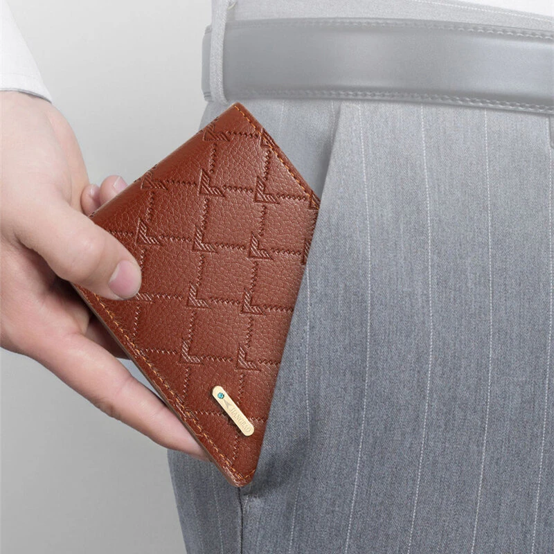 Retro Men's PU Leather Short Wallet Slim Bifold Purse Credit Card Holder Card Case Wallet Gifts For Men Card Holder Purse Men — view 6