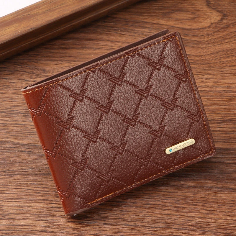 Retro Men's PU Leather Short Wallet Slim Bifold Purse Credit Card Holder Card Case Wallet Gifts For Men Card Holder Purse Men — view 9