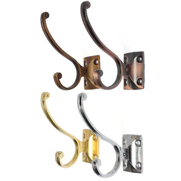 Retro Zinc Alloy Mount Hooks Towel Clothes Hat Coat Hanger for Door Wall — Retro