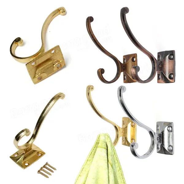 Retro Zinc Alloy Mount Hooks Towel Clothes Hat Coat Hanger for Door Wall — view 8