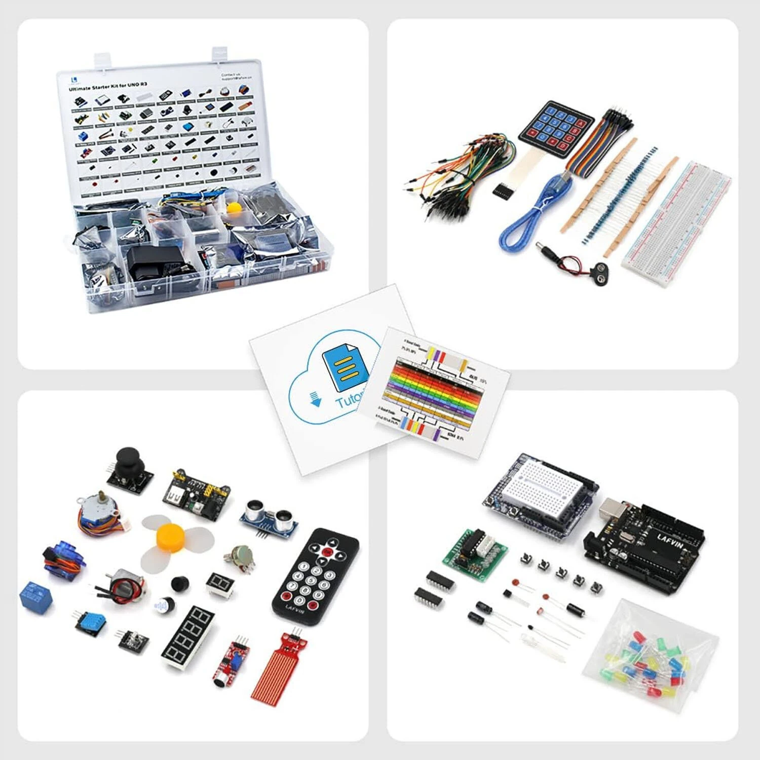 RFID Upgrade Super Kit UNOs R3 Starter Learning Kit with RC522 RFID Module LCD1602 DHT11 RTC Breadboard Servo Stepper Motor — view 3