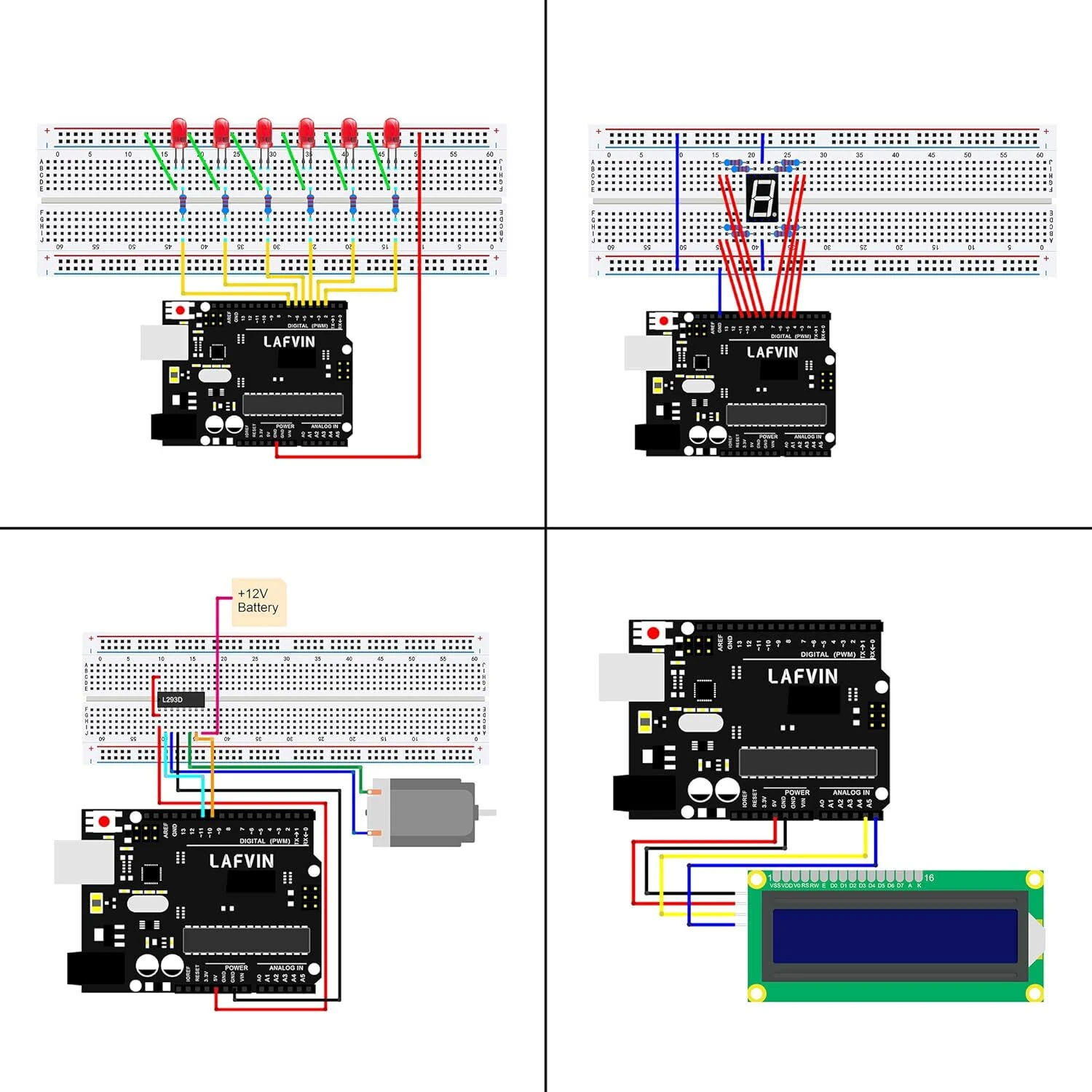 RFID Upgrade Super Kit UNOs R3 Starter Learning Kit with RC522 RFID Module LCD1602 DHT11 RTC Breadboard Servo Stepper Motor — view 4