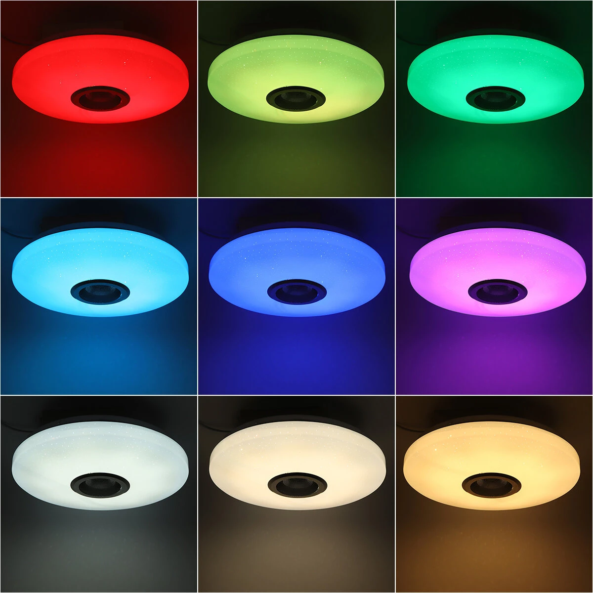 RGBW LED Ceiling Light Music Speaker Lamp Bluetooth APP + Remote Control Bedroom — view 3