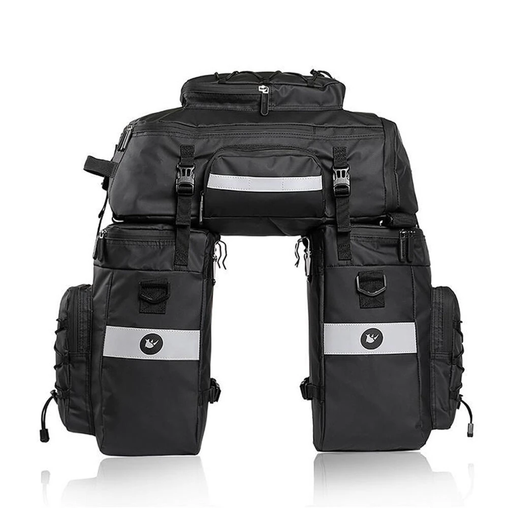 Rhinowalk 65L 3 In 1 Bicycle Pannier Waterproof Multi-functional Cycling Double Side Rear Rack Tail Seat Pack Luggage Carrier Bags for MTB — view 10