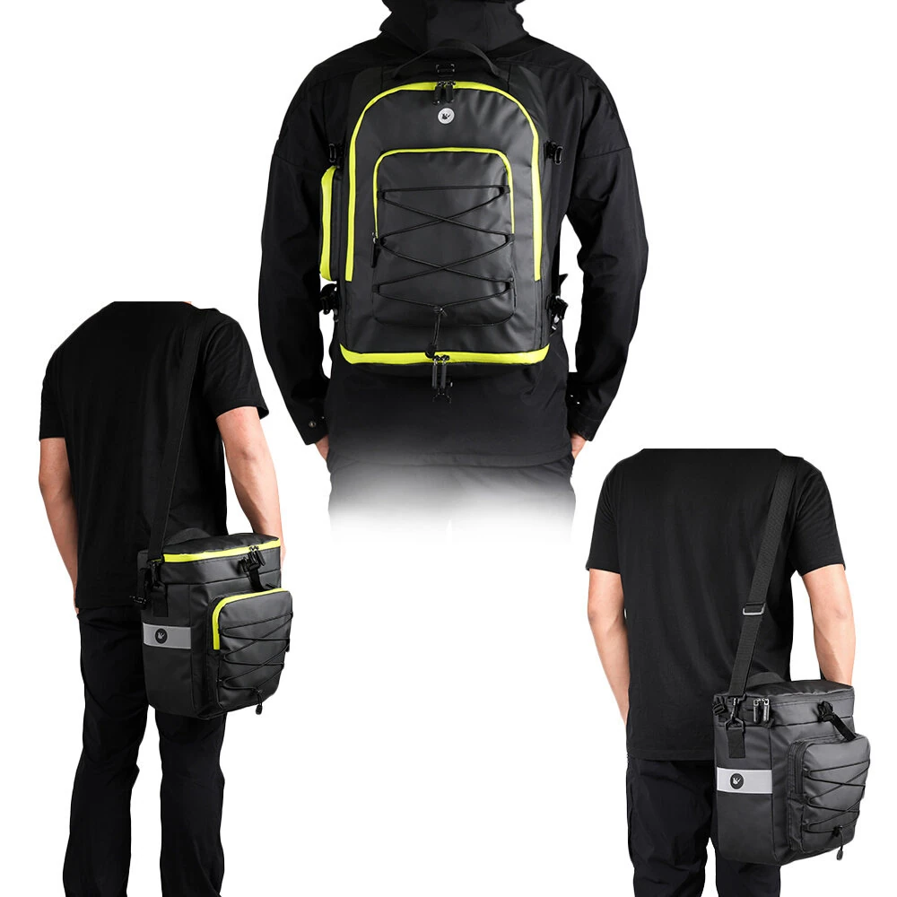 Rhinowalk 65L 3 In 1 Bicycle Pannier Waterproof Multi-functional Cycling Double Side Rear Rack Tail Seat Pack Luggage Carrier Bags for MTB — view 3