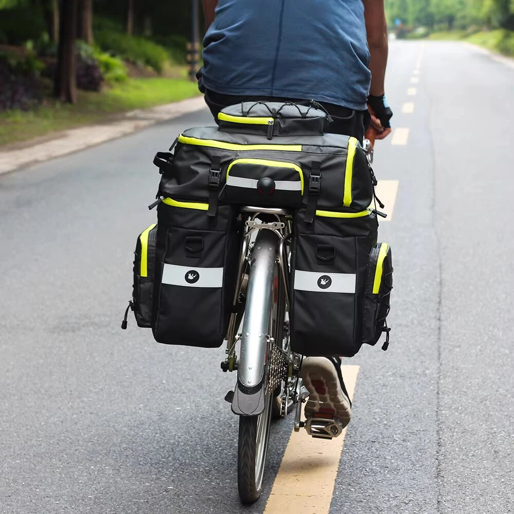 Rhinowalk 65L 3 In 1 Bicycle Pannier Waterproof Multi-functional Cycling Double Side Rear Rack Tail Seat Pack Luggage Carrier Bags for MTB — view 7
