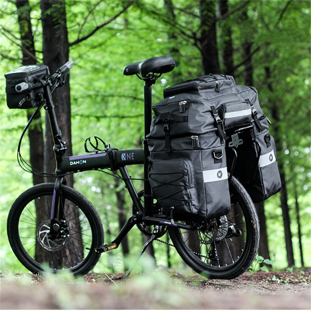 Rhinowalk 65L 3 In 1 Bicycle Pannier Waterproof Multi-functional Cycling Double Side Rear Rack Tail Seat Pack Luggage Carrier Bags for MTB — view 8