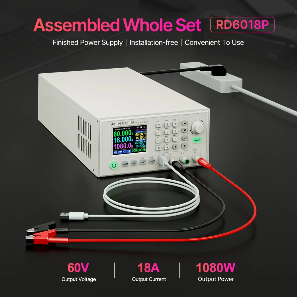 RIDEN RD RD6018P 1080W Completed Set 60V 18A AC to DC Digital Adjustable Lab Bench Power Supply for Repair CNC Adjustable DC Regulated Power Supply — view 2