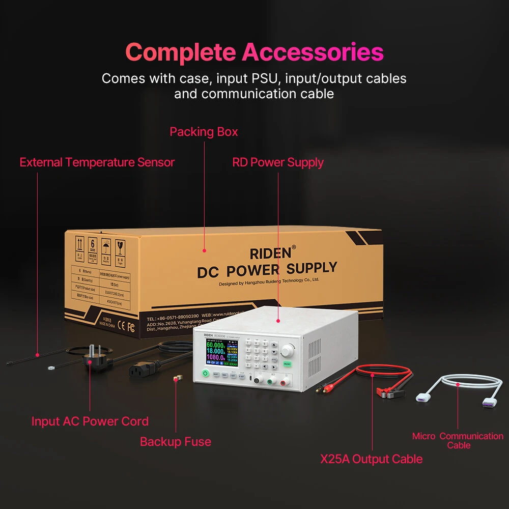 RIDEN RD RD6018P 1080W Completed Set 60V 18A AC to DC Digital Adjustable Lab Bench Power Supply for Repair CNC Adjustable DC Regulated Power Supply — view 5