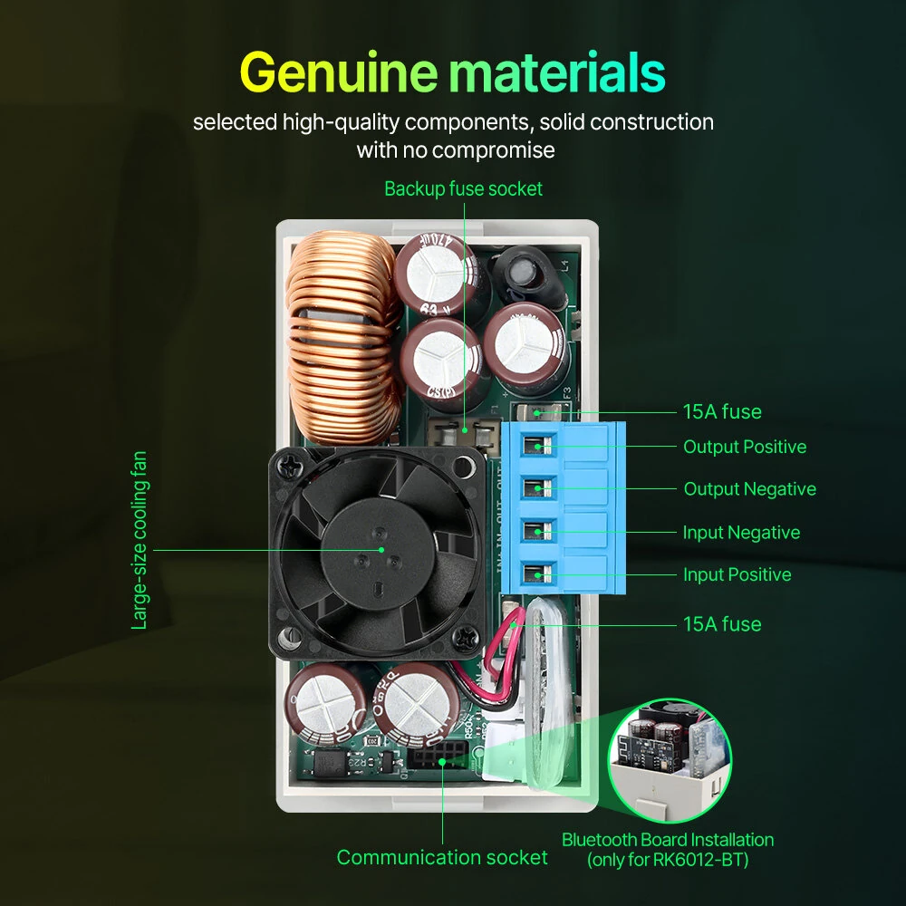 RIDEN RK6012 RK6012BT 60V 12A 720W Step-Down DC-DC Voltage Transformer Model Adjustable Digital Control DC Regulated Power Supply Constant Voltage Current Meter — view 4