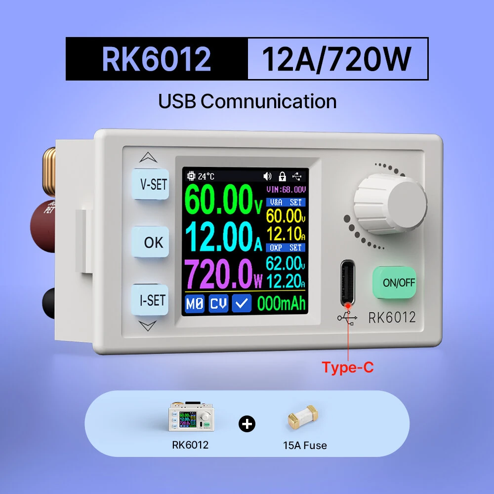RIDEN RK6012 RK6012BT 60V 12A 720W Step-Down DC-DC Voltage Transformer Model Adjustable Digital Control DC Regulated Power Supply Constant Voltage Current Meter — view 7