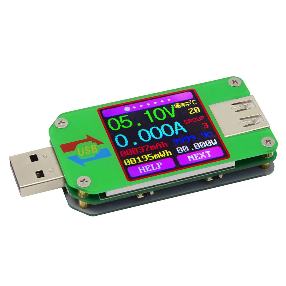 RIDEN® UM24/UM24C USB 2.0 Color LCD Display Tester Voltage Current Meter Voltmeter Amperimetro Battery Charge Measure Cable Resistance — RIDEN