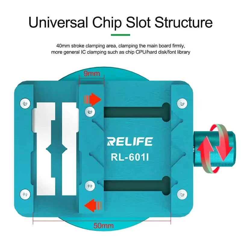 RL-601I Motherboard Chip Repair Rotary Fixture 360° Rotatable High Temp Resistance Stable Weighted Base Heat Dissipation Ideal for Maintenance — view 5