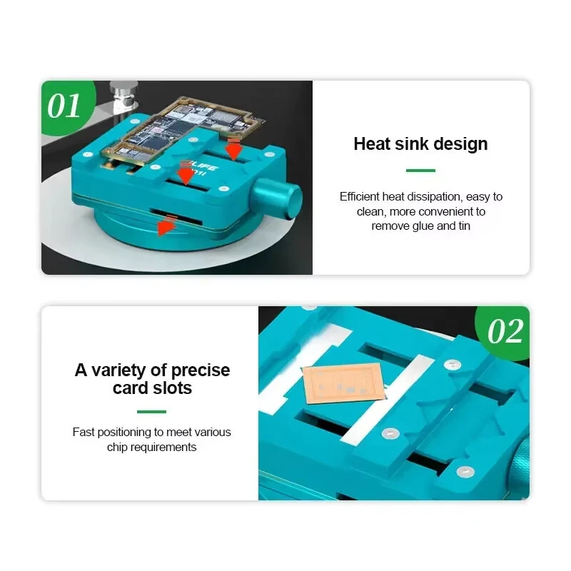 RL-601I Motherboard Chip Repair Rotary Fixture 360° Rotatable High Temp Resistance Stable Weighted Base Heat Dissipation Ideal for Maintenance — view 6