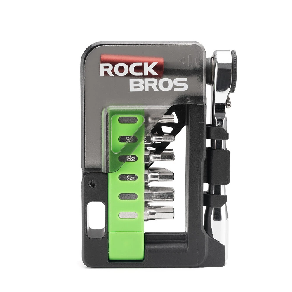 ROCKBROS 12-in-1 Portable Mini Bicycle Repair Tools Kit Multifunction Aluminum Alloy Bike Ratchet Wrench Screwdriver Maintenance Set for Road MTB — view 11