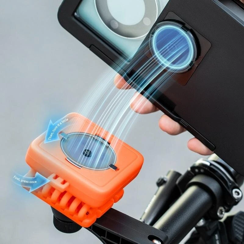 ROCKBROS 4.7-6.9inch Magnetic Bicycle Phone Holder Touchscreen Waterproof Silicone Non-slip Shock-absorbing Handlebar Phone Bracket for Cycling Navigation — view 2
