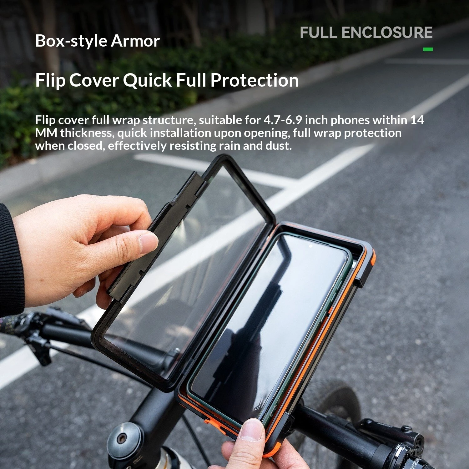 ROCKBROS 4.7-6.9inch Magnetic Bicycle Phone Holder Touchscreen Waterproof Silicone Non-slip Shock-absorbing Handlebar Phone Bracket for Cycling Navigation — view 3