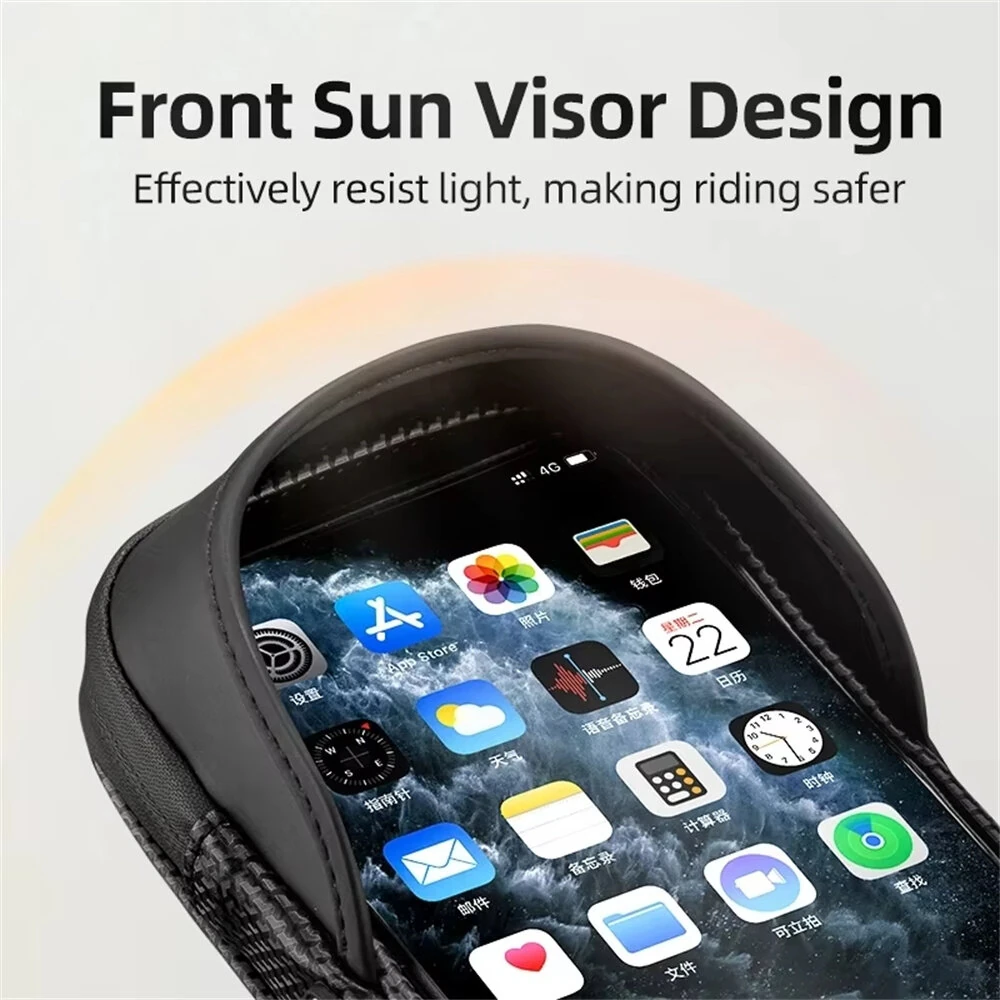ROCKBROS B17-7 6.2'' Portable Touch Screen Phone Holder Bicycle Bag 360° Adjustable Waterproof Bike Front Frame Bag — view 3