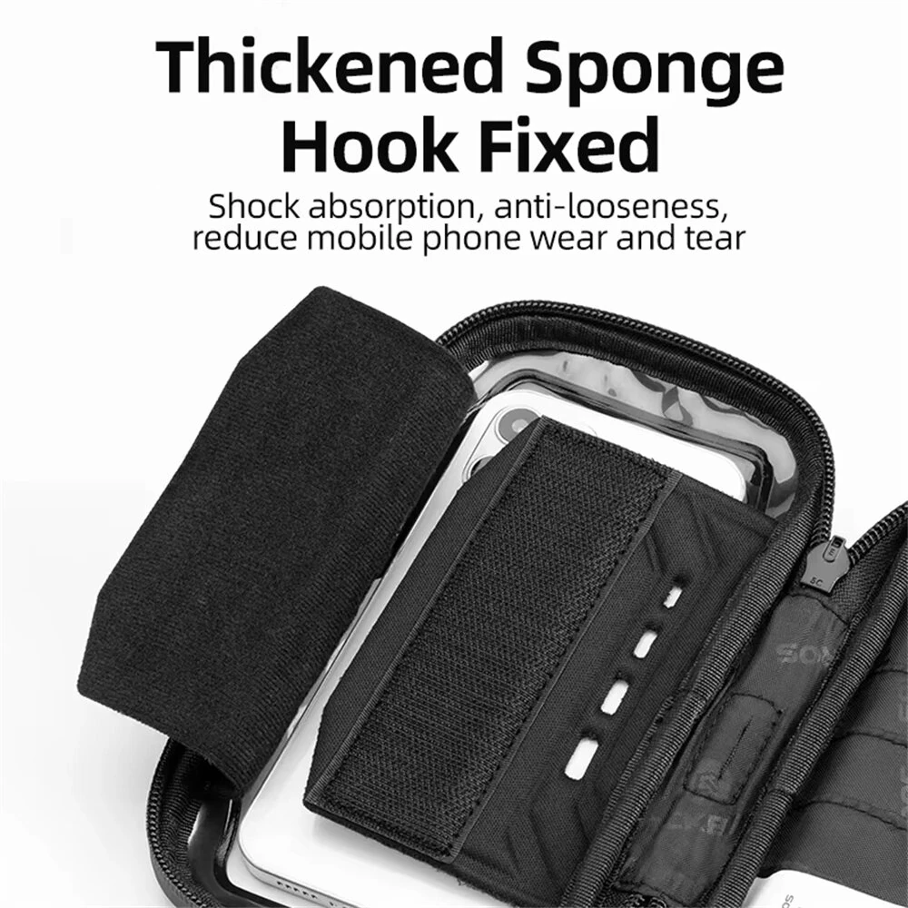 ROCKBROS B17-7 6.2'' Portable Touch Screen Phone Holder Bicycle Bag 360° Adjustable Waterproof Bike Front Frame Bag — view 5