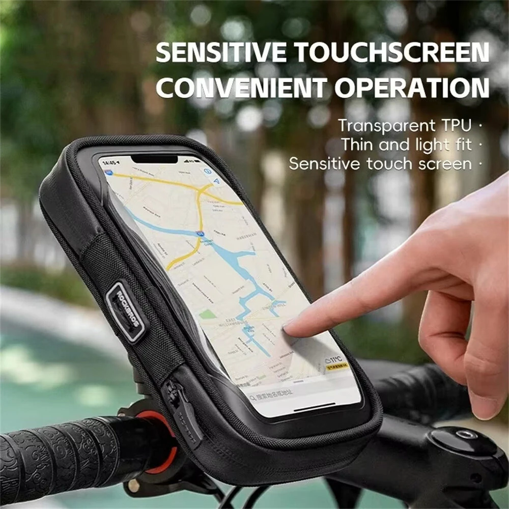 ROCKBROS B17-7 6.2'' Portable Touch Screen Phone Holder Bicycle Bag 360° Adjustable Waterproof Bike Front Frame Bag — view 7