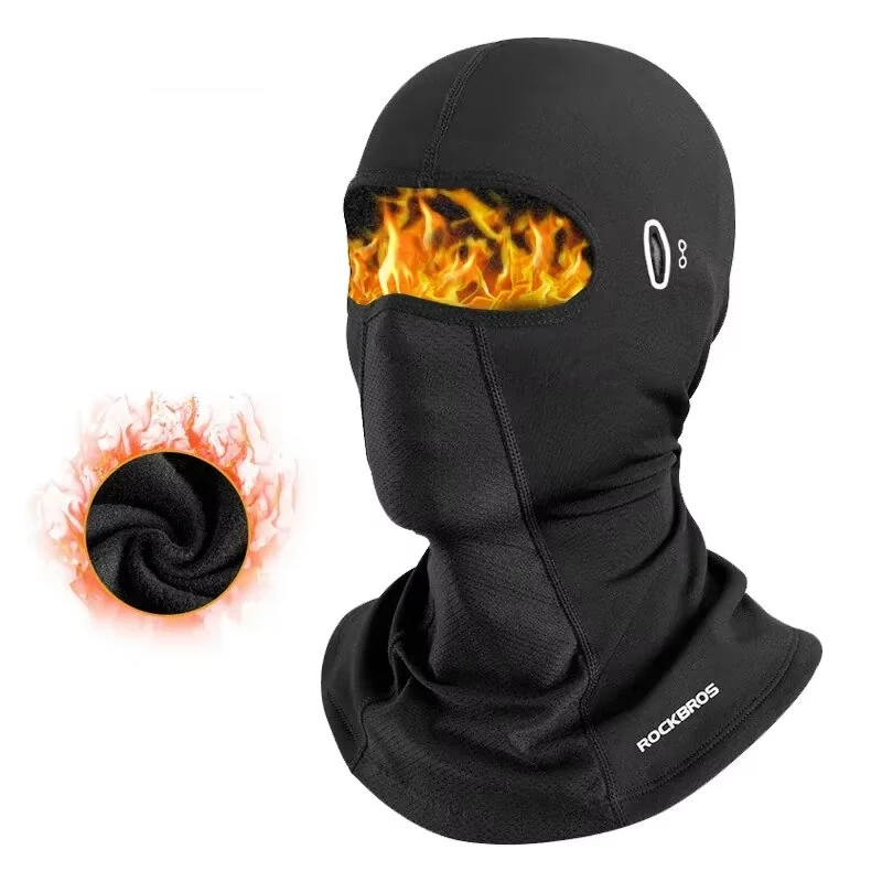 ROCKBROS Balaclava Bike Motorcycle Mask Warm Cycling Helmet Liner Caps Windproof Breathable Skiing Face Mask with Glasses Hole — ROCKBROS