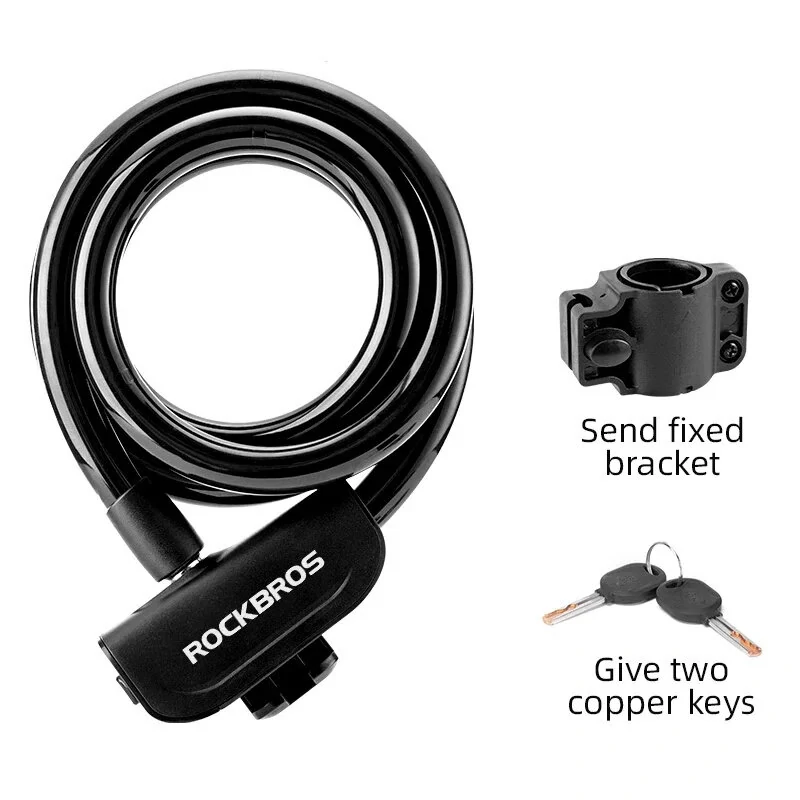 ROCKBROS Bicycle Lock Portable Anti-theft Ring Lock with 2 Keys Safety Lock for MTB Bike Motorcycle — view 6