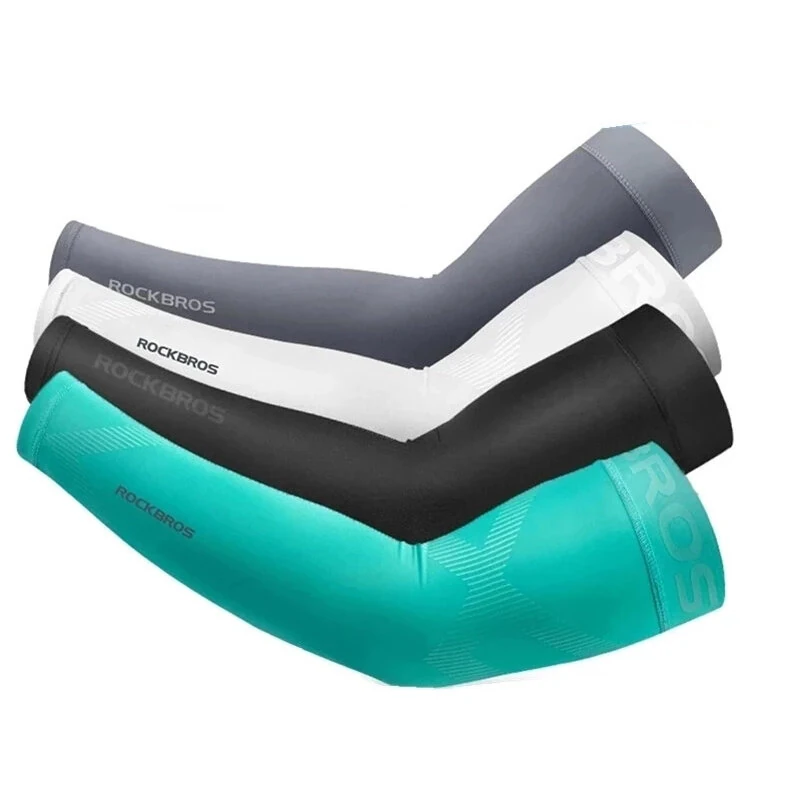 ROCKBROS Bike Arm Sleeve Breathable Quick Dry UPF50 UV Protection Cycling Sport Sleeve Ice Fabric Sunscreen Sports Wear Fitness Arm Sleeve — ROCKBROS