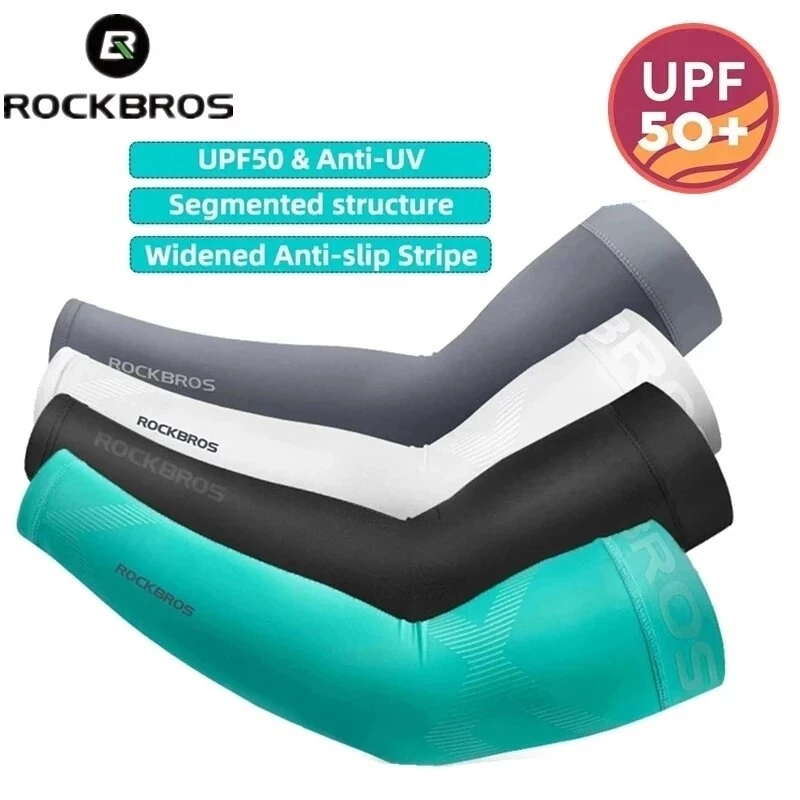 ROCKBROS Bike Arm Sleeve Breathable Quick Dry UPF50 UV Protection Cycling Sport Sleeve Ice Fabric Sunscreen Sports Wear Fitness Arm Sleeve — view 3