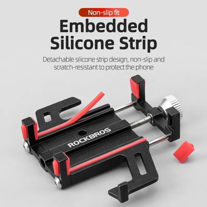 ROCKBROS Bike Holder Aluminum Alloy 360° Rotation Bracket Five Claws Stability Shockproof Easy installation Bike Phone Holder — view 3