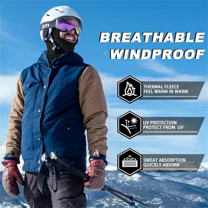 ROCKBROS Full Face Mask Warm Winter Scarf Balaclava Helmet Liner Fishing Skiing Hiking Bike Mask Windproof Breathable Headgear — view 3