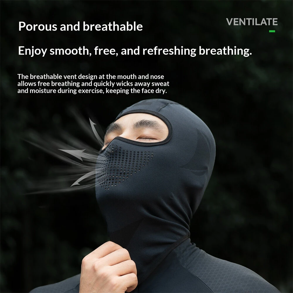 ROCKBROS High Elastic Comfy Cycling Headgear Full Face Motorcycle Mask Moisture-wicking Breathable Head Neck Cover for Outdoor Windproof — view 4