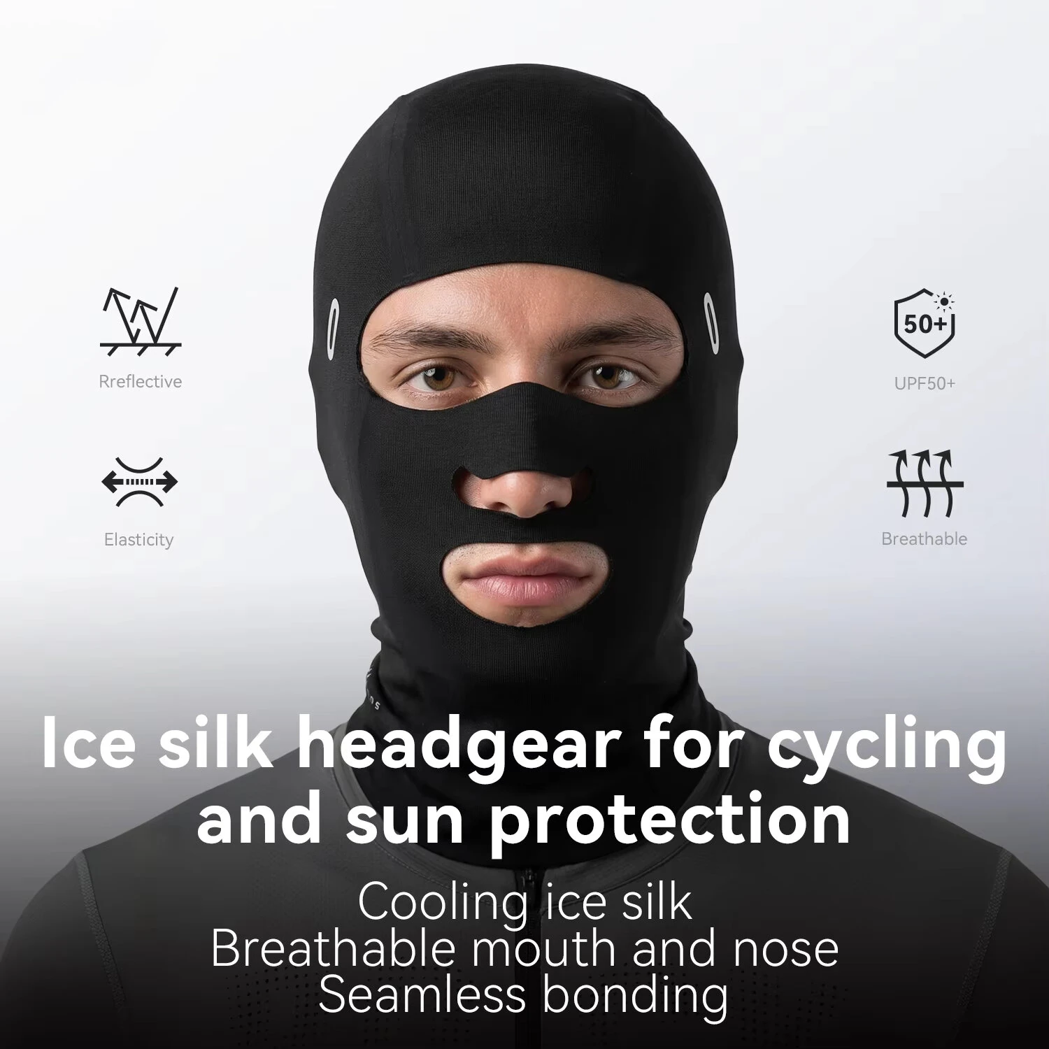 ROCKBROS Ice Silk Sun Protective Full Face Gear UPF 50+ Breathable Balaclava Helmet Liner For Summer Outdoor Cycling Motorcycle — view 3