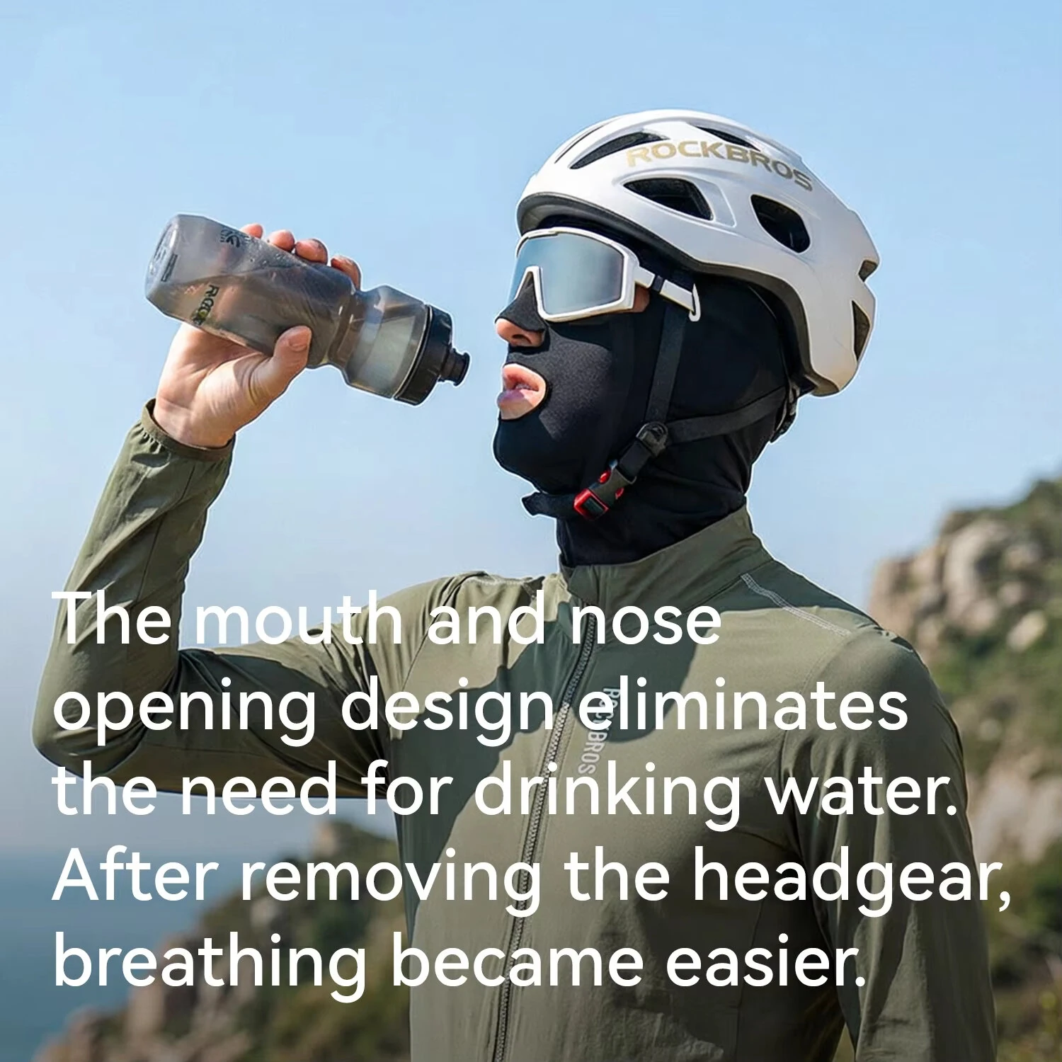 ROCKBROS Ice Silk Sun Protective Full Face Gear UPF 50+ Breathable Balaclava Helmet Liner For Summer Outdoor Cycling Motorcycle — view 6