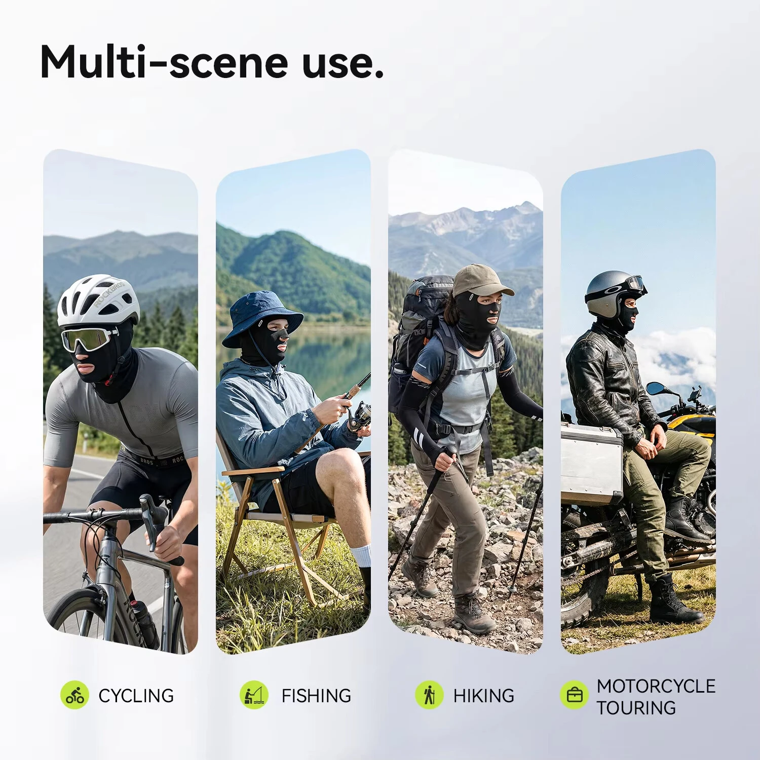 ROCKBROS Ice Silk Sun Protective Full Face Gear UPF 50+ Breathable Balaclava Helmet Liner For Summer Outdoor Cycling Motorcycle — view 7