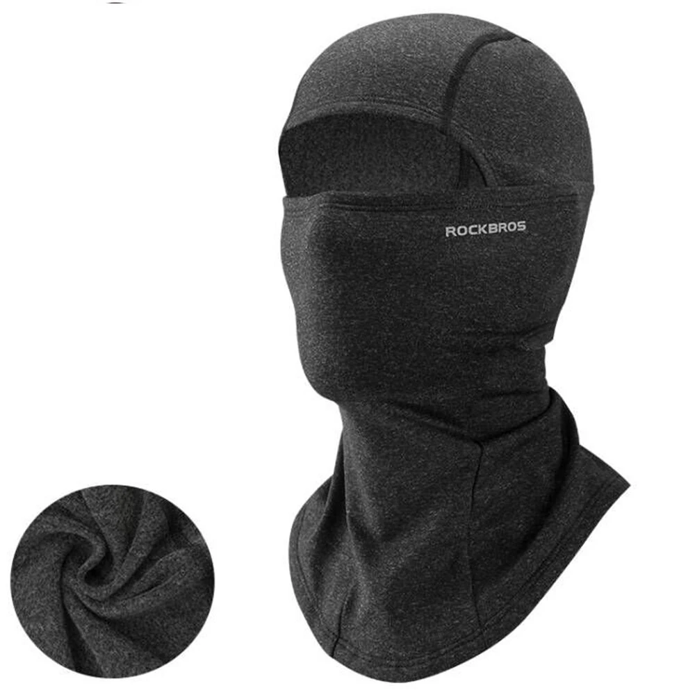 ROCKBROS Outdoor Winter Warm Cycling Headwear Fleece Windproof Thermal Face Mask Neck Head Cover for MTB Riding Skiing Helmet Liner — ROCKBROS
