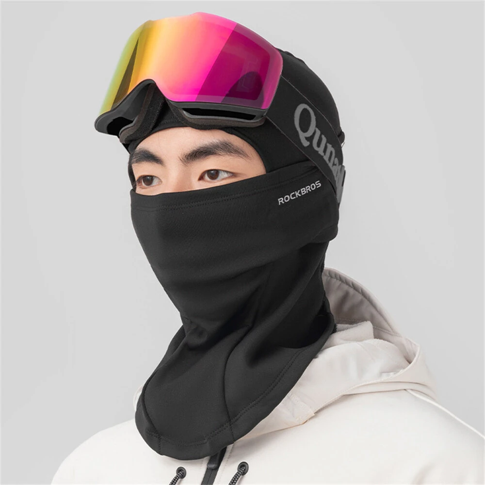 ROCKBROS Outdoor Winter Warm Cycling Headwear Fleece Windproof Thermal Face Mask Neck Head Cover for MTB Riding Skiing Helmet Liner — view 8