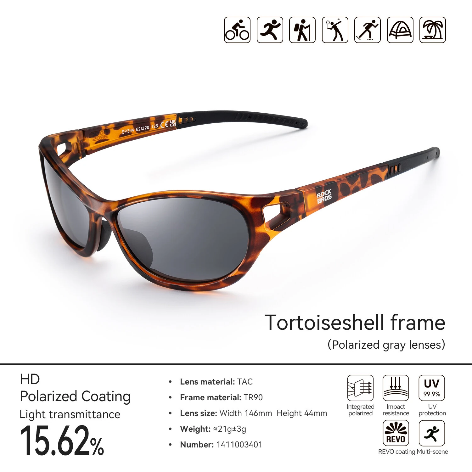 ROCKBROS Polarized Sports Sunglasses for Men Women UV400 Protection Fashion Lightweight Outdoor Goggle Cycling Sun Glasses — view 10