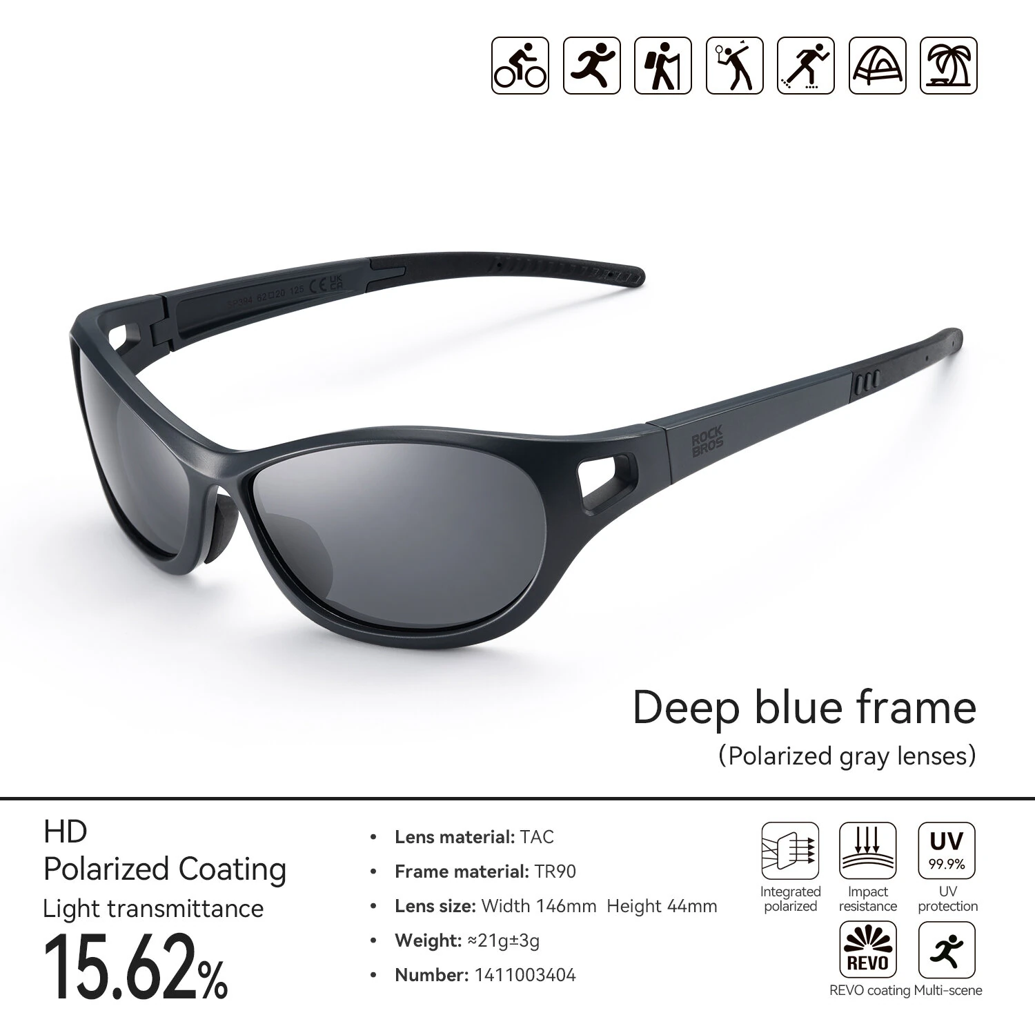ROCKBROS Polarized Sports Sunglasses for Men Women UV400 Protection Fashion Lightweight Outdoor Goggle Cycling Sun Glasses — view 11