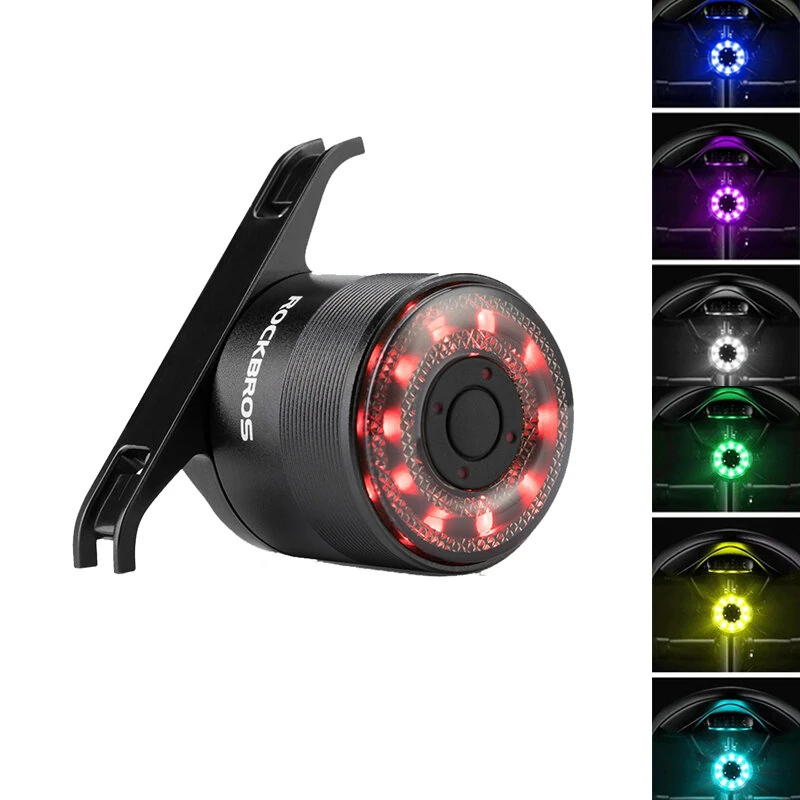 ROCKBROS Q1 Bike Taillight 300mAh Battery 5 Lighting Modes IPX5 Waterproof Type-C Rechargeable Colorful Lamp Bicycle Rear Light — view 2